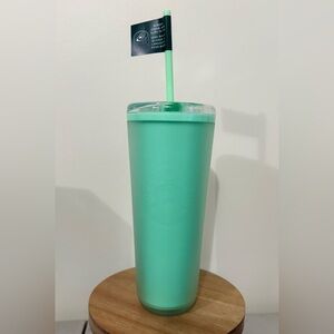 NWT Starbucks 2025 Summer Seafoam Mint Green Soft Touch Hot/Cold Venti Tumbler